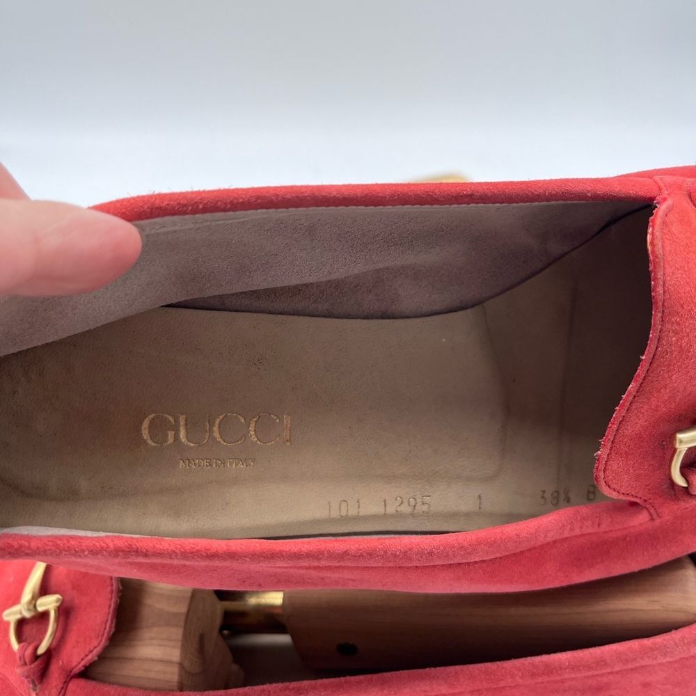 Gucci Women’s Jordaan Suede Accent Loafers 38.5 - Picture 6 of 15